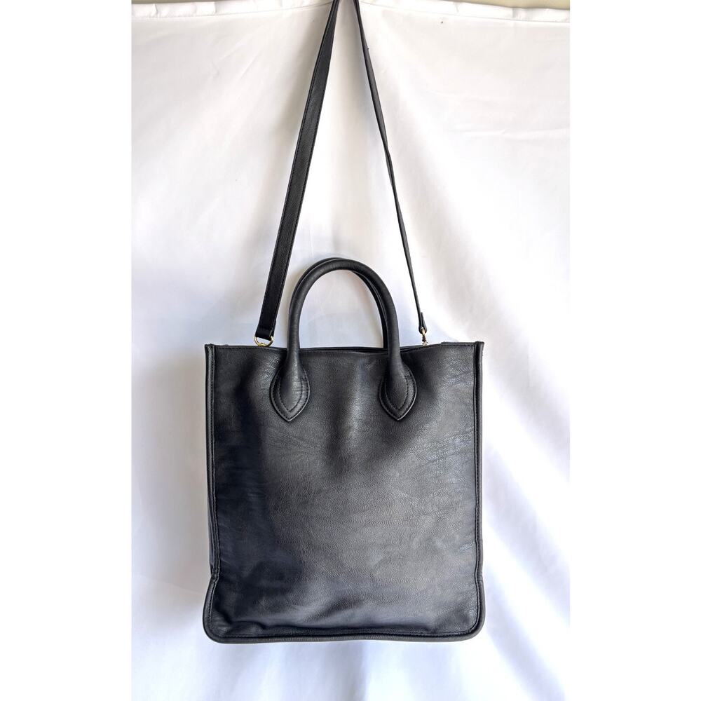 J Crew Factory Faux Leather Women's Black Tote Bag